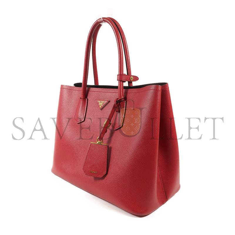 PRADA MEDIUM DOUBLE SAFFIANO LEATHER BAG 1BG775 (33*25*14.5cm) 